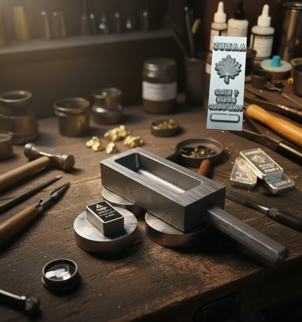 Silvoria minting and tooling products on a workshop table.