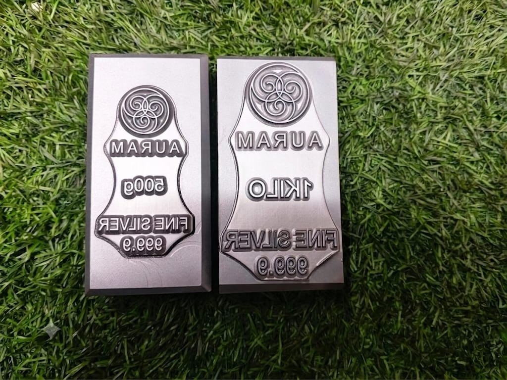 MARUA Kilo Fine Silver rectangular bar stamps.