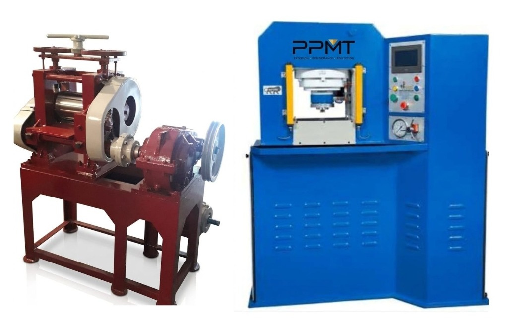 PPMT rolling mill machinery and hydraulic coin stamping press.